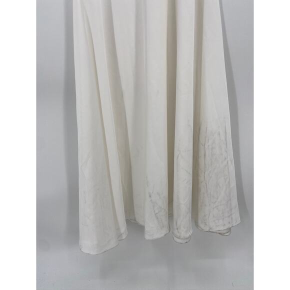 Sachin & Babi Aubrey Ivory Satin Crepe Bow Shoulder Formal Gown Size 0 - Picture 10 of 11